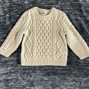 Hanna Andersson Cream Cable Knit Sweater